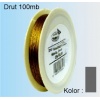 Drut stalowy 0.3mm duża szpula 100 mb kolor :szary . Kod: DR-JK100-84