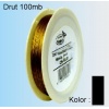 Drut stalowy 0.3mm duża szpula 100 mb kolor :czarny . Kod: DR-JK100-90