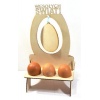 Podstawka pod 6 jajek, do ozdabiania z wycięciem do zawieszania ozdobnego jajka : Wesołych Świąt .  Kod : SKL-Z611