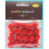 Pompony poliestrowe 15 mm , czerwone , Kod: TL-POM15P-20